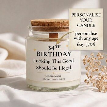 Birthday Gift For Her Personalised Scented Candle, 2 of 7