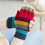 Rainbow Stripe Angora Knit Gloves, thumbnail 3 of 8