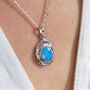 Molten Sterling Silver Blue Opal Necklace, thumbnail 1 of 11