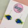 Tropical Fish Glitter Earrings / Beach Holiday Gift / Colourful Ocean Jewellery / Cute Accessories, thumbnail 2 of 5