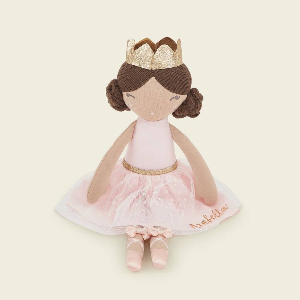 Personalised Ballerina Doll With Brunette Hair, 1 of 5