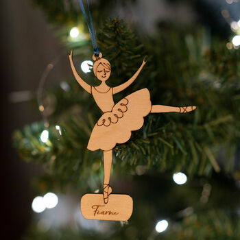 Personalised Swirling Ballerina Christmas Decoration, 2 of 5