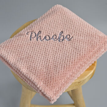 Personalised Dusty Pink Honeycomb Baby Blanket, 9 of 9