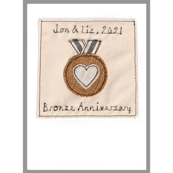 Personalised Bronze Medal 8th Or 19th Anniversary Card, 9 of 12