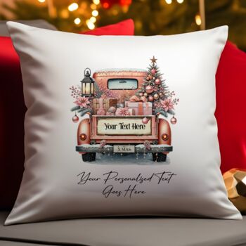 Personalised Christmas Vintage Truck Cushion – Choose Colour And Add Wording, 5 of 9