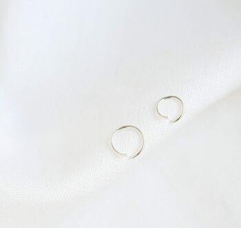 Silver Small Cartilage Helix Earring Hoops 6mm, 2 of 3