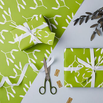 Mistletoe Christmas Wrapping Paper Set, 3 of 6