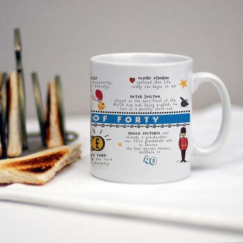 Life Begins At 40 Personalised 40th Birthday Mug, 6 of 10