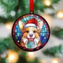 Corgi In Santa Hat Suncatcher Decoration, thumbnail 4 of 6