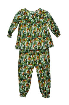 Lazy Leopard Children's Cotton Pyjama Set, 4 of 5
