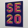 Se20 Neon London Postcode Typography Print, thumbnail 1 of 4