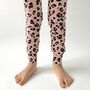 Dusty Pink “Leopard Spot” Organic Cotton Leggings, thumbnail 4 of 8