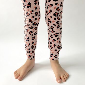 Dusty Pink “Leopard Spot” Organic Cotton Leggings, 4 of 8