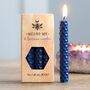 Set Of Six Blue Beeswax Spell Candles, thumbnail 1 of 3