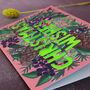 Christmas Wishes Neon Floral Christmas Card, thumbnail 4 of 9