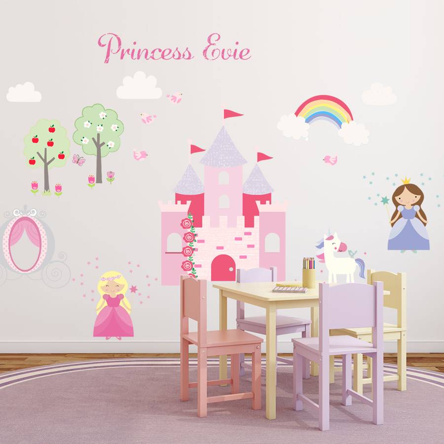 Princess And Unicorn Fabric Wall Stickers, 1 of 2