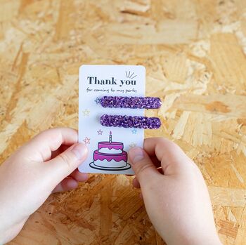 Kids Hairslide, Purple Glitter, Party Bag Filler, 5 of 5