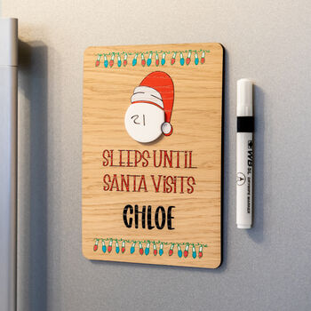 Personalised Santa Christmas Countdown Magnet Or Stand, 3 of 7