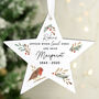 Personalised 'Robins Appear' Memorial Star Ornament, thumbnail 1 of 4