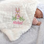 Personalised Embroidered Bunny Baby Blanket With Name, thumbnail 4 of 10