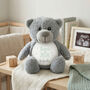 Personalised Born In 2026 Grey Teddy Bear – New Baby Arrival Gift, thumbnail 1 of 8