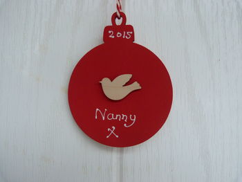 Personalised Christmas Dove Bauble Decoration, 3 of 3