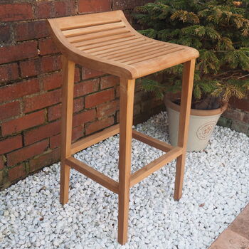 Contemporary Teak Kitchen Or Garden Stool, 5 of 10