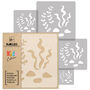 Reusable Plastic Stencils Five Pcs Seaweed With Brushes, thumbnail 2 of 5