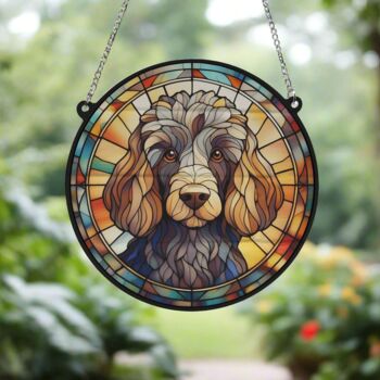 Poodle Stained Glass Effect Suncatcher, 5 of 6