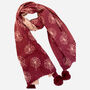 Cashmere Dandelion Scarf With Pom Poms, thumbnail 4 of 8