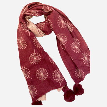 Cashmere Dandelion Scarf With Pom Poms, 4 of 8