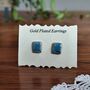 Handmade Ceramic Earrings Studs Gold Plated Findings, thumbnail 8 of 11