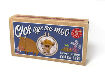 Och Aye The Moo Mini Cross Stitch Kit, 3 of 3