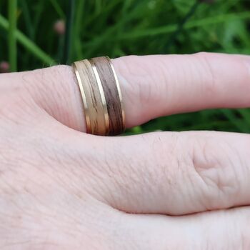 Brass, Oak And Walnut Ring, 6 of 7