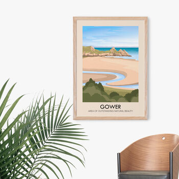 Gower Aonb Travel Poster Art Print, 4 of 8