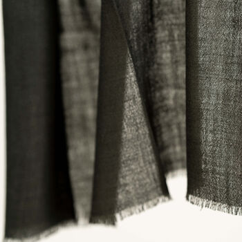 Black Ultra Fine Pure Wool Scarf, 4 of 8