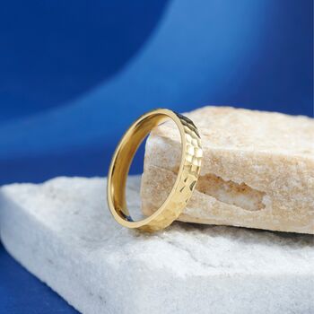 Gold Engraved 6 Mm Hammered Band Ring, 7 of 11