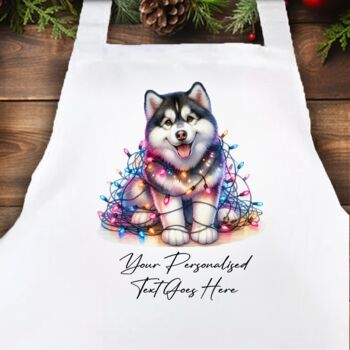 Personalised Husky In Christmas Lights, 4 of 10