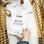 Daddy / Mummy + Baby Personalised Baby Grow, thumbnail 2 of 12