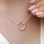 Sterling Silver Halo Pendant Necklace, thumbnail 1 of 9