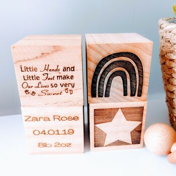 Personalised Baby Wooden Keepsake Bricks, 2 of 5