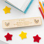 Personalised A* Teacher Wooden Bookmark Heart, thumbnail 1 of 5