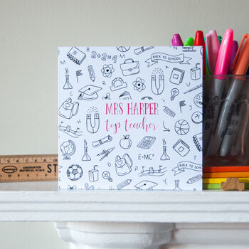 Top Teacher Personalised Thank You Card, 2 of 2