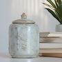 White And Turquoise Glazed Ginger Jar With Lid, thumbnail 1 of 6