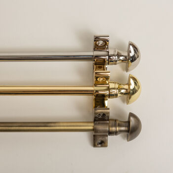 Polished Brass Stair Rods With Mushroom Finials, 4 of 6