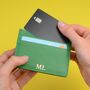 Personalised Monogrammed Leather Credit Card Holder Wallet, thumbnail 4 of 8