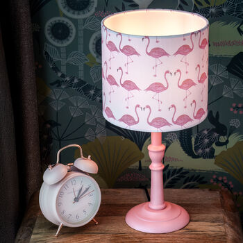 Fun And Colourful Flamingo Patterned Drum Lampshade, 2 of 4