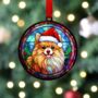 Pomeranian In Santa Hat Suncatcher Decoration, thumbnail 4 of 6