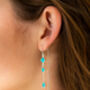 Drop In The Ocean Turquoise Silver Threader Earrings, thumbnail 3 of 7
