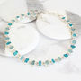 Aquamarine And Apatite Gemstone Made To Order Necklace, thumbnail 2 of 4